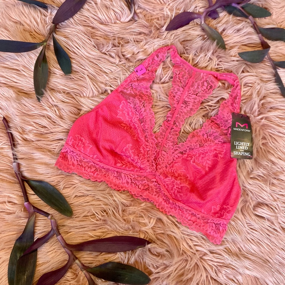 Pink Maidenform T-Back Lace Bralette